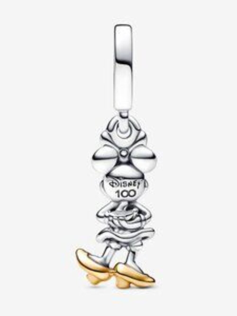 Disney 100th Anniversary Minnie Mouse 0.009 ct tw Lab-created Diamond Dangle Cha - Picture 4 of 5